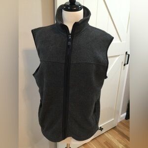 Old Navy, Small sleeveless gray fleece vest with drawstring at waist